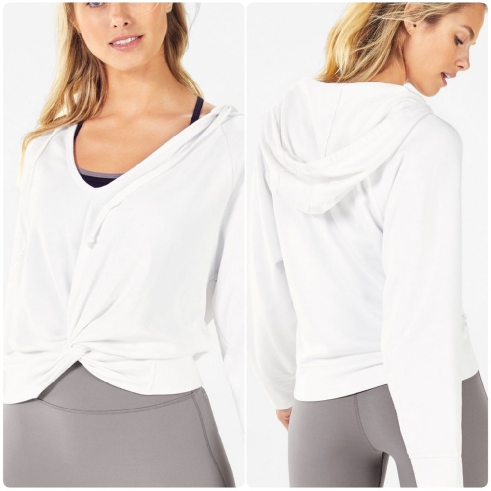 Nwt Fabletics Sydney Twist Front Hoodie size medium white